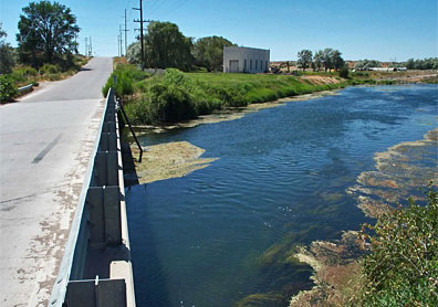 Station at Siphon Road. River flows left to right towards BIA irrigation pump station.